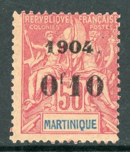 Martinique   1904 French Colony 10¢/50¢ Carmine Scott # 58 Mint E53