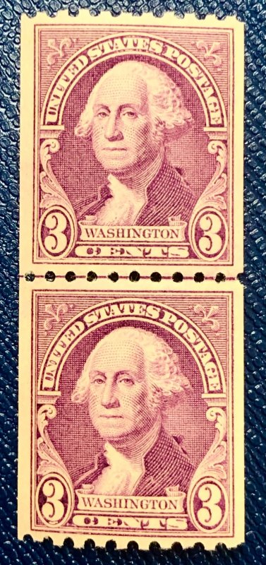 US scott# 722 MNH OG VF+ Line Pair