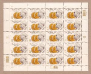 3504  Nobel Prize Centennial  34¢ MNH sheet of 20  Issued in 2001 