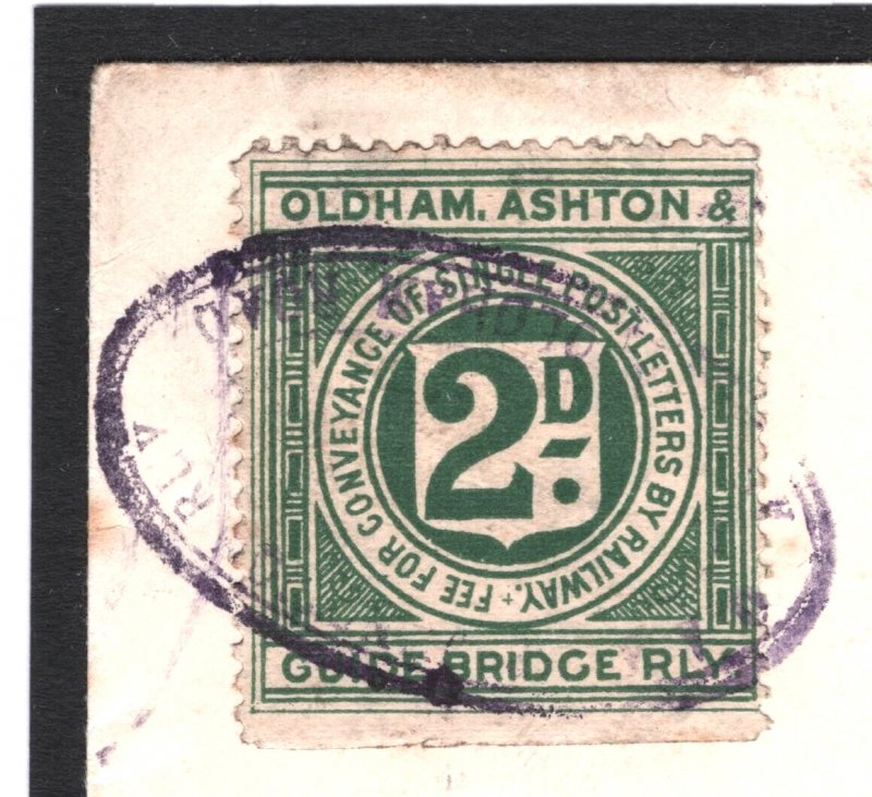 GB Lancs RAILWAY Cover 2d Letter Stamp 1905 *Oldham Rd Manchester* Station R145d 