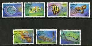 TANZANIA 1404-10 USED SCV $6.50 BIN $3.25 MARINE LIFE