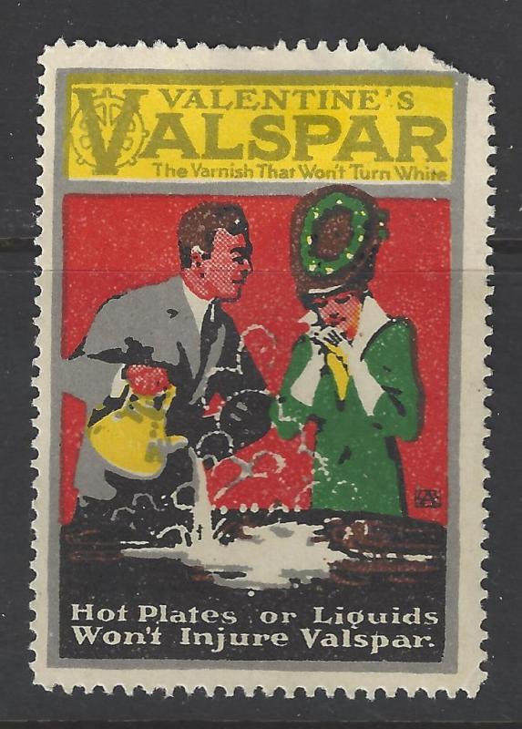 Vintage Valentine's Valspar Paint Promotional Poster Stamp - Scarce (AW65)