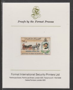 MAURITANIA 1982 PRINCE WILLIAM  imperf proof mounted on Format  Proof Card