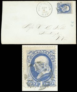 Scott #134 (H GRILL), Huntington W.VA Cds, NEGATIVE STAR Fancy Cancel! SCV $240!