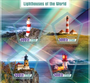 Stamps. Lighthouses 2021 year 1+1 sheets perf Djibouti