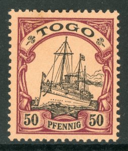 Germany 1900 Togo 50pf Yacht Unwmk Scott # 14 Mint E665