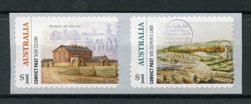 Australia 2018 MNH Convict Past Heritage 2v S/A Coil Set Architecture Stamps