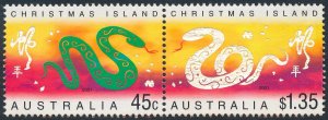 Christmas Island 2001 Year of the Snake Pair SG487-488 Fine Used