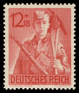 GERMAN WW2 WWII WK2 RARE NAZI STAMP Hitler Youth Working for THIRD Reich #12 MNH