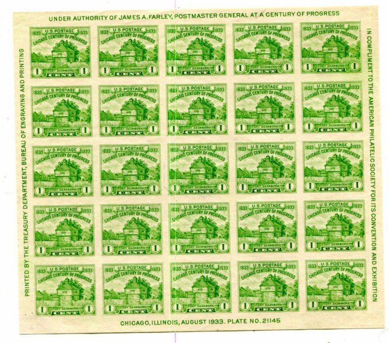 US Scott #731-732 Century Of Progrss Sheets NGAI. Free Shipping.