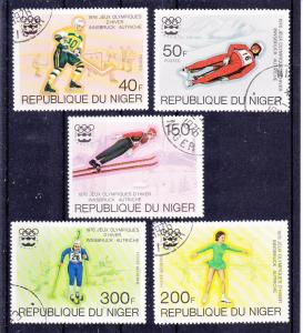 Niger 347-49, C266-68  Used CTO 1976 Winter Olympics w Sheet