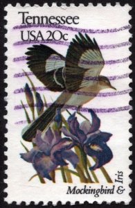 SC#1994A 20¢ State Birds & Flowers: Tennessee; Perf 11¼ x 11 (1982) Used