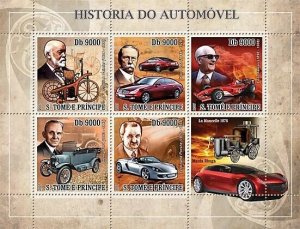 S. TOME & PRINCIPE 2007 - History of Auto 5v - YT 2275-2279, Mi 3169-3173