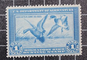Scott RW1 1934 $1.00 Duck Stamp OG MH Nice Stamp SCV $300.00