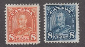 Canada #171, #172 Mint, King George V Arch/Leaf Issue