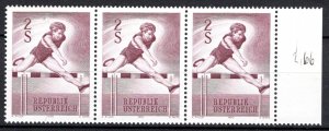 Austria Scott # 648B, mint nh, strip of 3