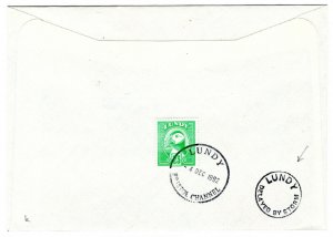 GB Devon Cover LUNDY 23 Puffin Stamp Ilfracombe *DELAYED BY STORM* 1992 PE36 