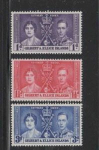 GILBERT & ELLICE #37-39 1937 CORONATION ISSUE MINT VF NH O.G dd