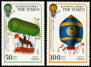 ✔️ YEMEN PDR 1983 - 1ST MANNED BALLOON FLIGHT - Sc. 314/315 MNH ** [02Y9]