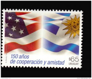 2017 URUGUAY AND USA FLAGS COOPERATION FRIENDSHIP STARS SUN