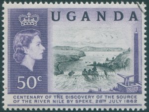 Uganda 1962 50c black & slate-violet SG96 CTO