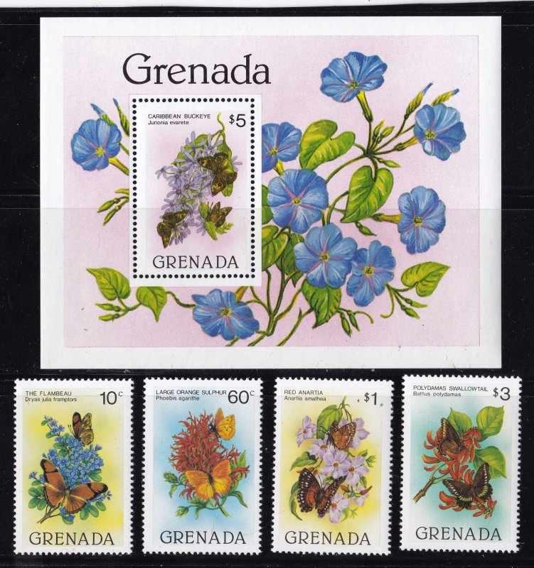 Grenada   1093 - 1097     MNH OG   XF   complete set   Flowers