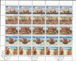 baja.J) 1992 CUBA-CARIBE, BOATS AND PEOPLE, DISCOVERY OF AMERICA, FULL SHEET