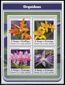 SAO  TOME 2017 ORCHIDS SHEET MINT NH