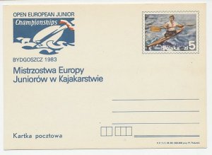 Postal stationery Poland 1983 Kayaking - European Championships