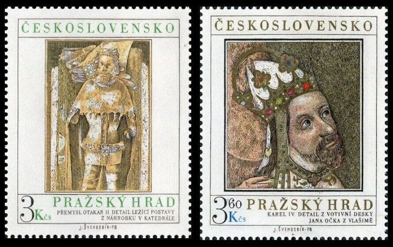 Czechoslovakia 2176-2177,MNH. Prague Castle Arts by Jan Ocka,1978.