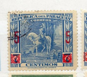 Paraguay 1945 Early Issue Fine Used 5c. Surcharged NW-175977