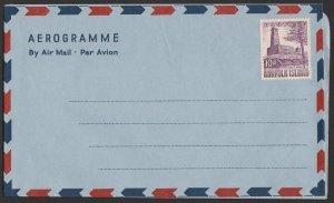 NORFOLK ISLAND Postal Stationery ca1959 Formula stampless Aerogramme. ACSC FA4.