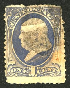 U.S. #134 USED CREASES 