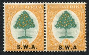 South West Africa SG63a 1927 6d No Stop After A U/M (toned gum) Cat 120 pounds