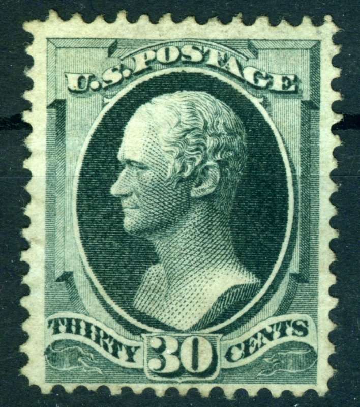 USA, 1873,  Hamilton 30c Gray Black,  SC#165,  APS Certificate,  FAVORITE