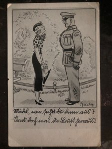 1943 Mattersburg Austria Germany picture Postcard Cover Soldier And Woman