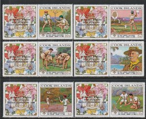 1969 Cook Islands - Sc 248-53 - MNH VF - 6 single - Scouting w labels