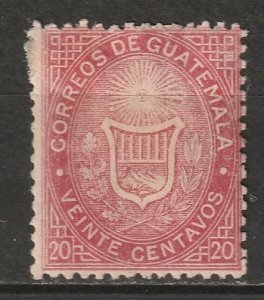 Guatemala 1871 Sc 4 MH* disturbed gum