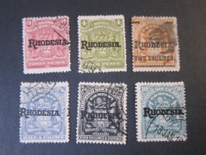 Rhodesia 1909 Sc 86-7,93-4,97-8 FU