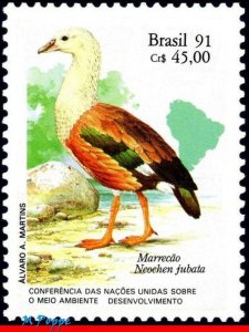 2315 BRAZIL 1991 UN CONFERENCE ON DEVELOPMENT, DUCK, BIRDS, MI# 2414, MNH