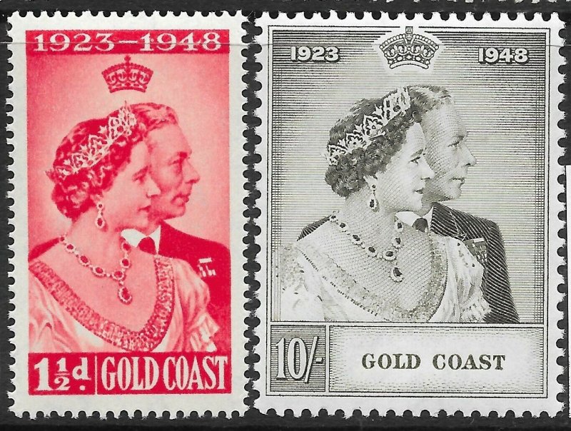 GOLD COAST SG147/8 1948 SILVER WEDDING SET MTD MINT