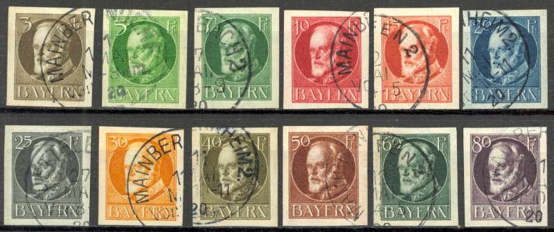 Germany Bavaria Sc# 118-129 Used 1916-1920 King Ludwig III