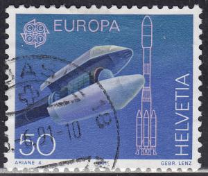 Switzerland 890 USED 1991 Ariane Rocket Payload Bay 50c