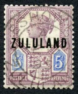 Zululand SG7 overprint on 5d Cat 130 pounds