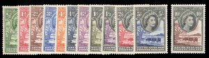 Bechuanaland Protectorate #154-165 Cat$116.35, 1955-58 QEII, complete set, ne...