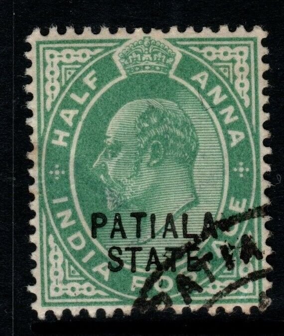 INDIA-PATIALA SG37 1903 ½a GREEN USED