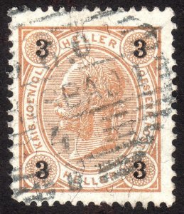 1899, Austria 3h, Franz Joseph, Used, Sc 72