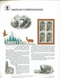 USPS COMMEMORATIVE PANEL #226 SMOKEY BEAR #2096