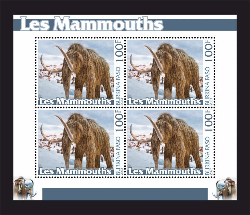 Stamps.Prehistoric Fauna Mammoths 2023 6 sheets perforated NEW