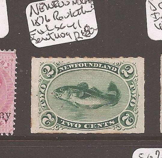 Newfoundland 1876 Roulette Fish SG 41 some stains on edges, back MOG (8atr)